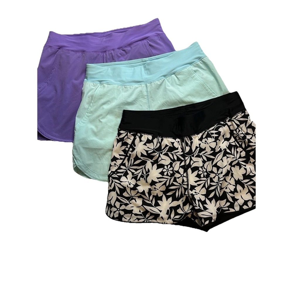 Lands End Shorts LOT OF‎ 3 Women's Size 8 Purple,  Light Blue, Black & White